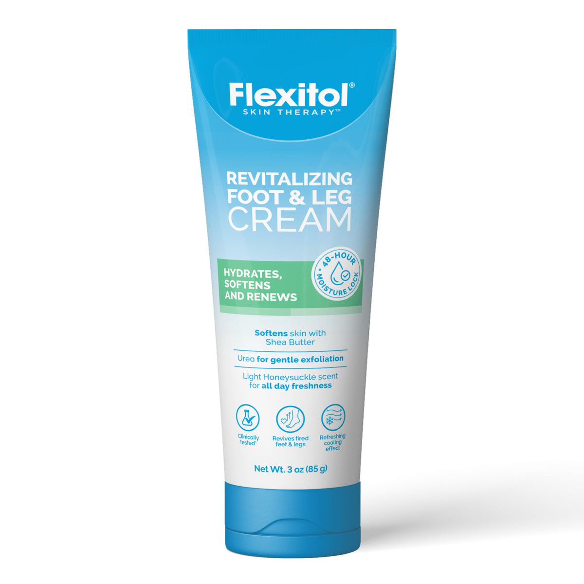 Flexitol front packaging 3 oz tube showing product and benefits