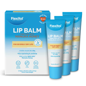 Flexitol front packaging showing Manuka Honey and balm benefits