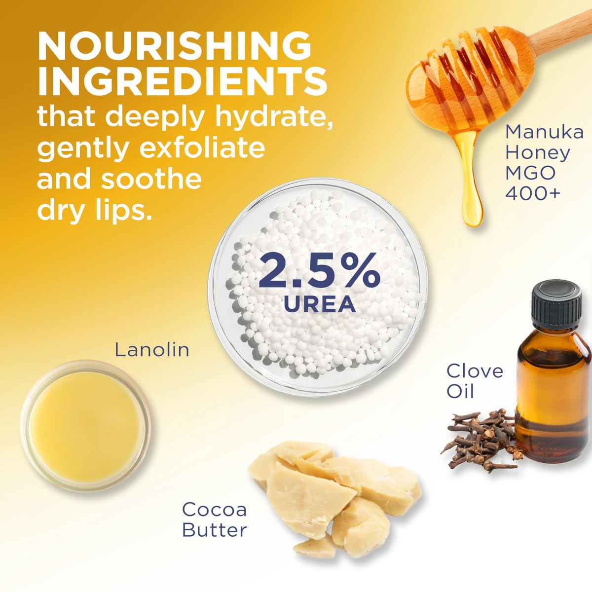 Flexitol ingredients label highlighting 400+ MGO Manuka Honey