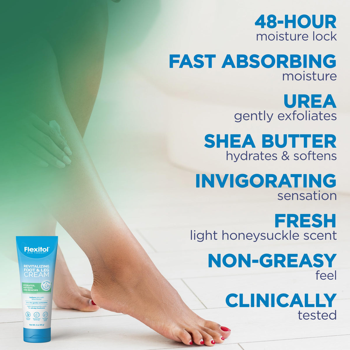 Flexitol label and ingredients close-up highlighting urea-rich formula