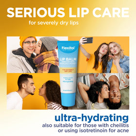 Flexitol balm applied to lips illustrating soothing hydration