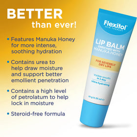 Flexitol product near honey and straw representing natural manuka