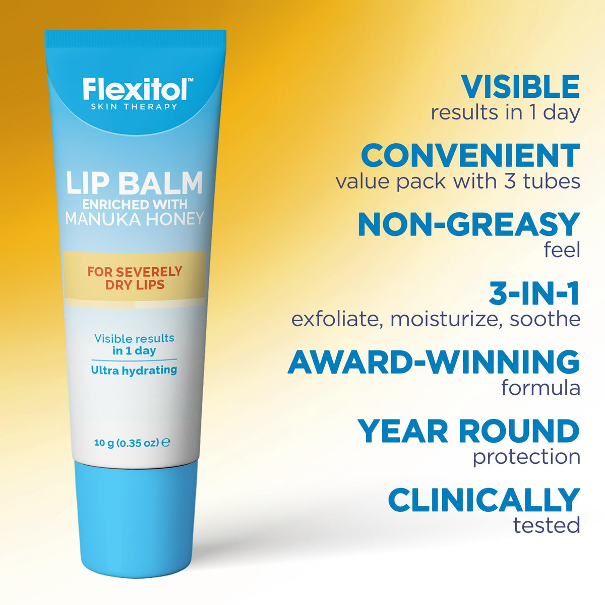 Flexitol three-stick pack flatlay ideal for home and travel