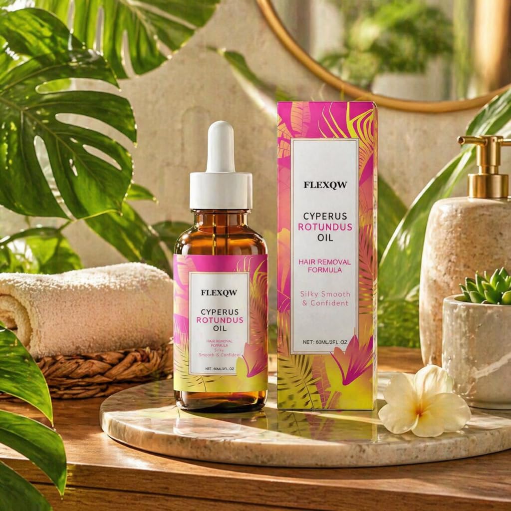 FLEXQW bottle on bathroom counter suggesting daily body care