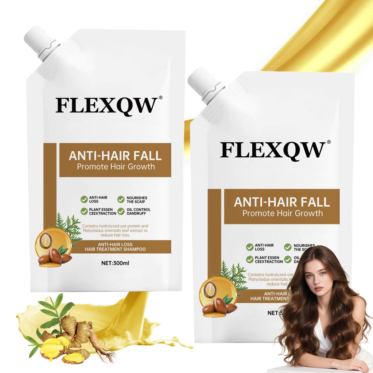 FLEXQW front bottle view showing label and clear benefits for stronger roots