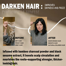 Flomitta bar applied to wet scalp showing build-up lifting benefit