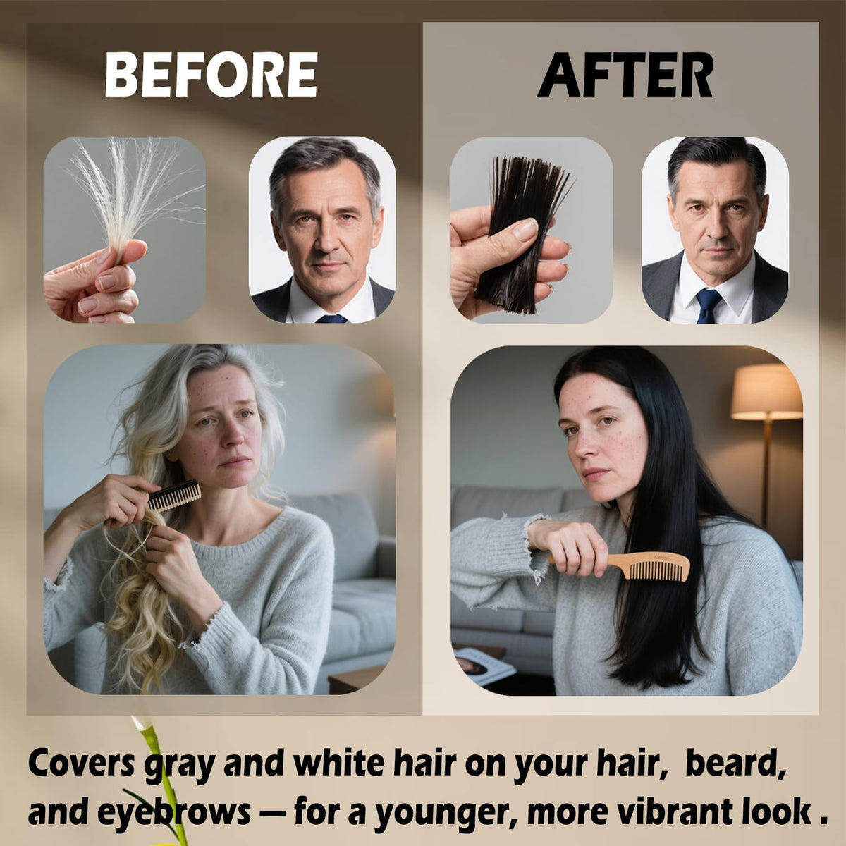 Flomitta used on beard showing darker tone enhancement and nourishment