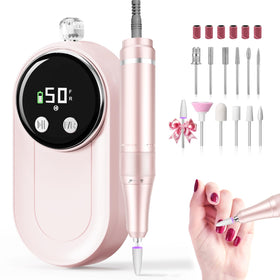 FLORAVIC front view of cordless nail drill showing compact design and portability