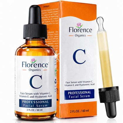 Florence serum front bottle showing clean label and travel-ready size, promotes brightening