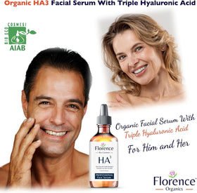 Florence applying serum to face demonstrating smooth skin finish