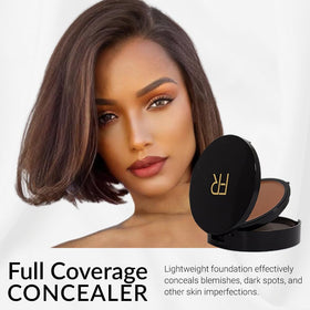 Flori Roberts sponge applying foundation on cheek for even coverage benefit