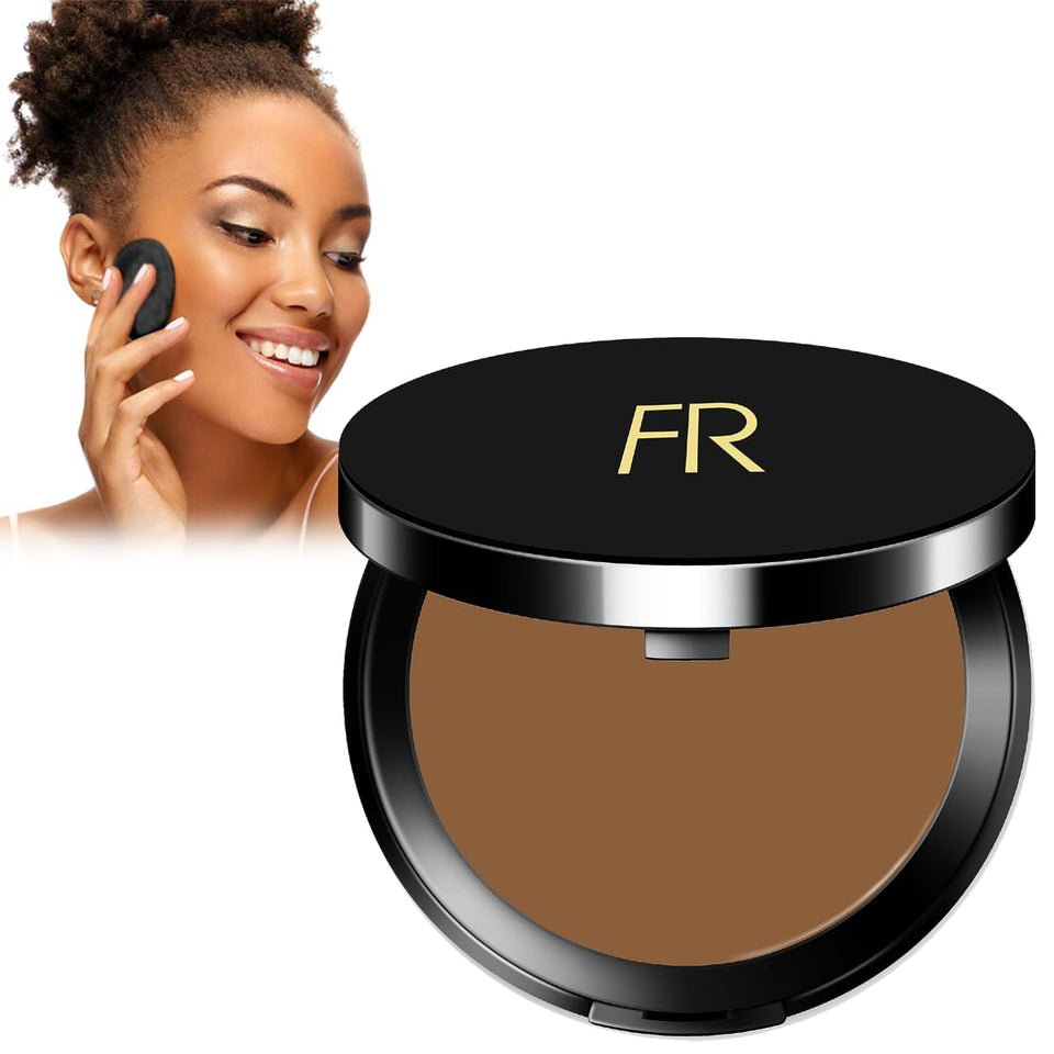 Flori Roberts compact front view showing packaging and refined matte benefit