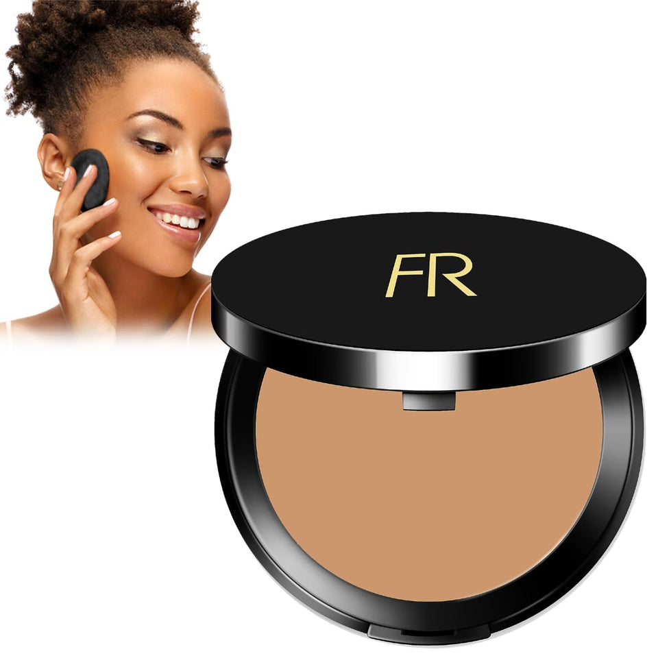 Flori Roberts front packaging compact showing brand and product, highlights portability and design