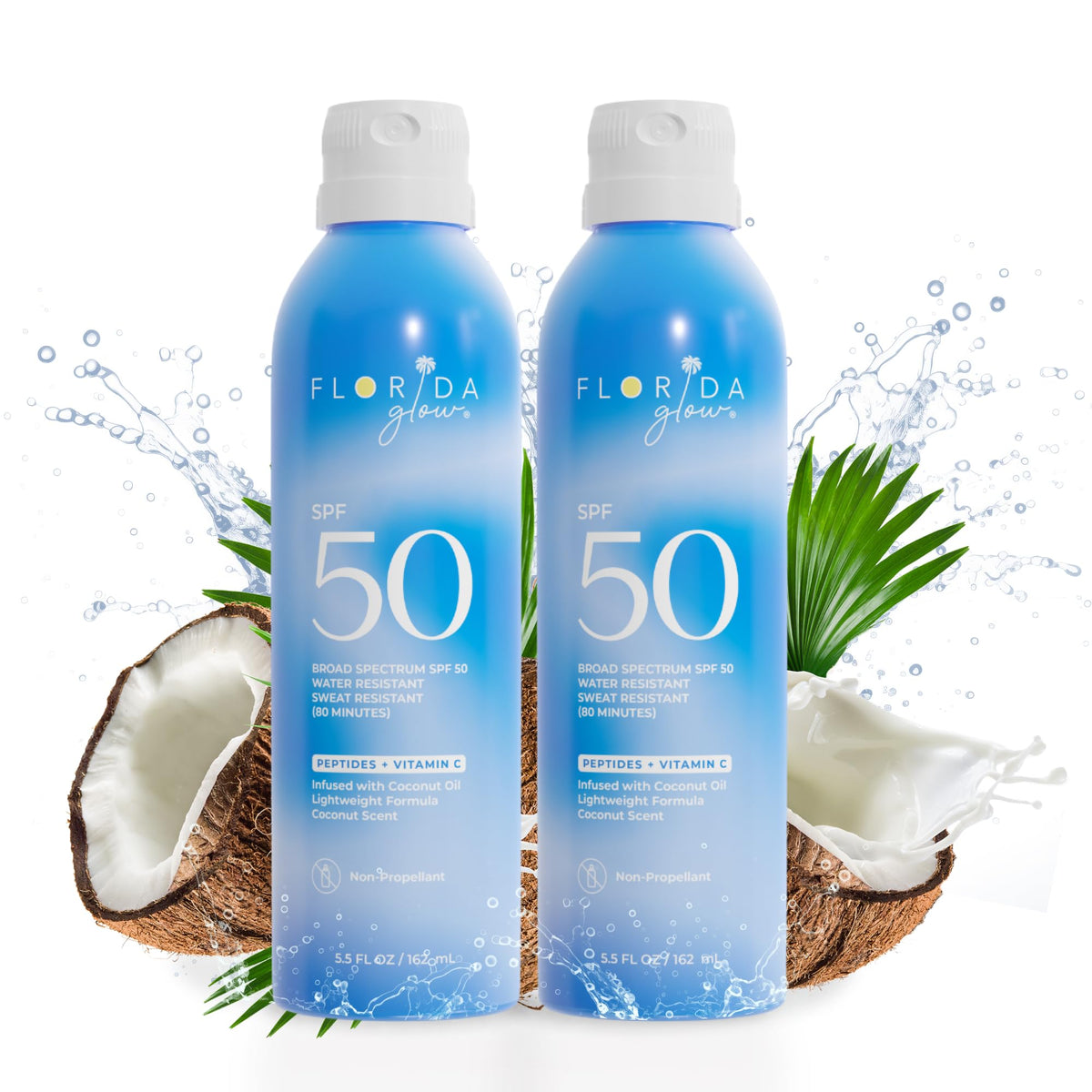 Florida Salt Scrubs front packaging showing SPF 50 and compliance benefits