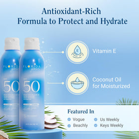 Florida Salt Scrubs spray applied from hand illustrating easy on-the-go use