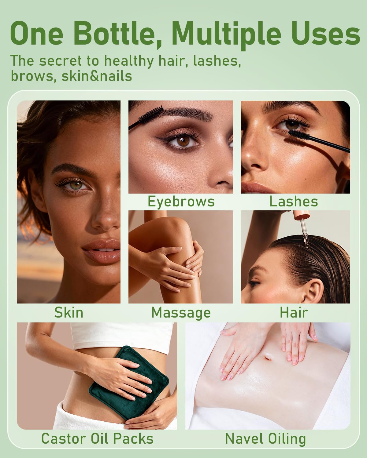 Florisan applied to eyelashes and eyebrows with spoolie for fuller, conditioned hair benefit