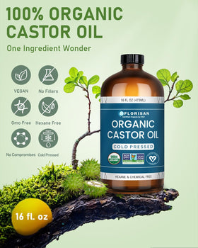 Florisan castor oil being massaged into scalp to demonstrate nourishment and improved hair condition