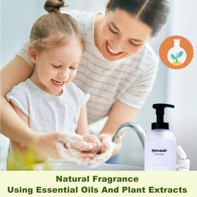 flowcheer foaming pump dispensing lemon foam for quick clean hands
