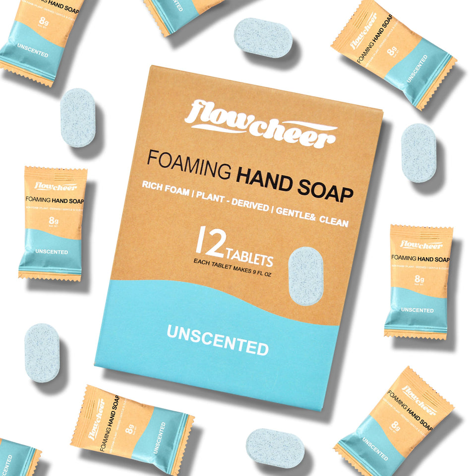 flowcheer front packaging showing 12-pack and eco benefits