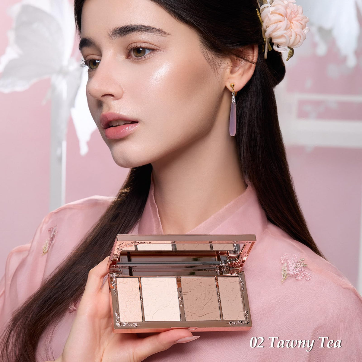 Flower Knows brush applying contour to cheek for defined natural sculpting