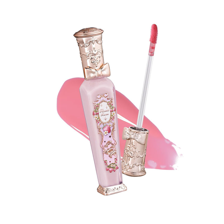 Flower Knows G01 front view showing glossy pink finish and elegant bottle