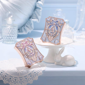 Flower Knows model applying lavender shimmer to eyelid demonstrating wearable color and seamless blend