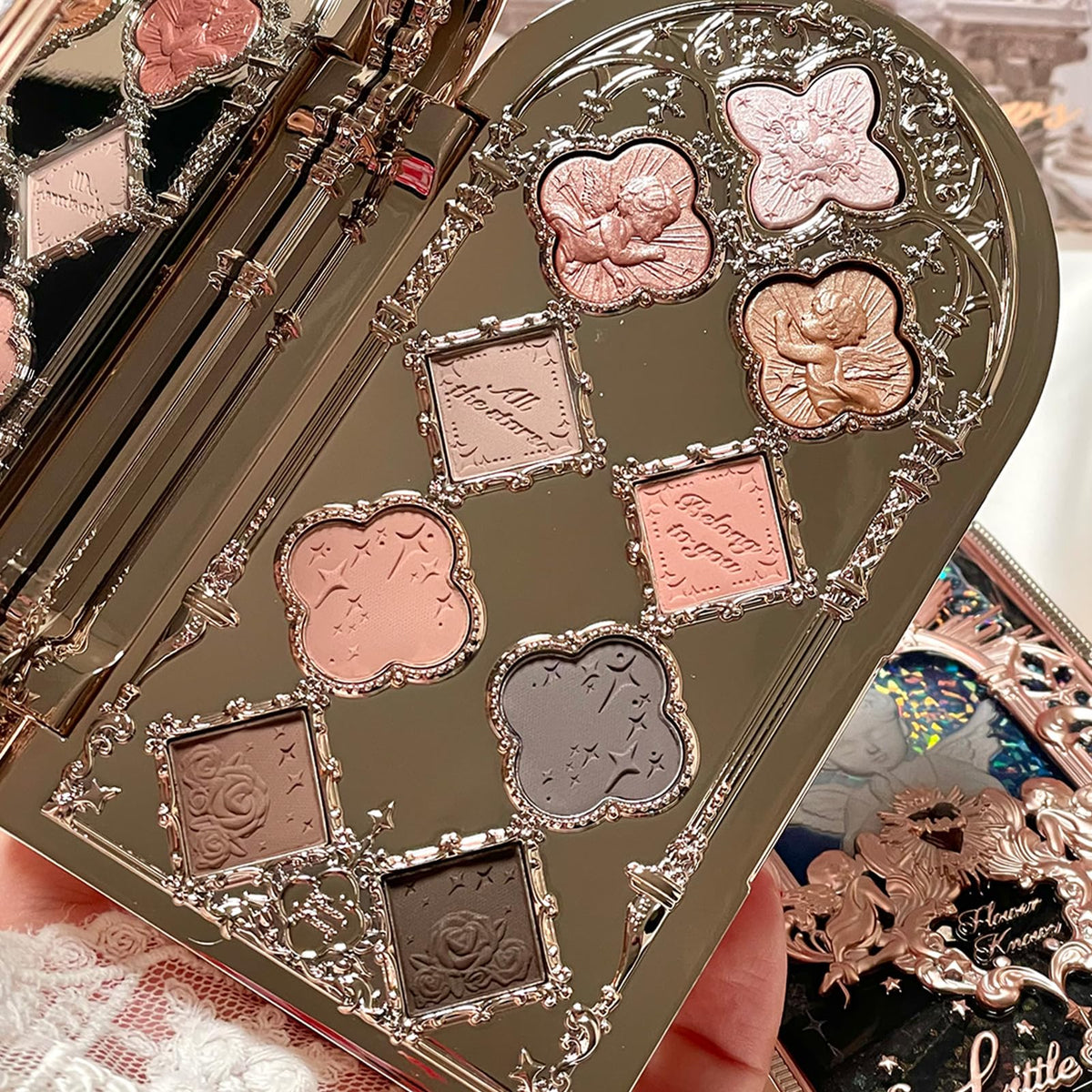 Flower Knows shades flatlay ideal for travel and quick touchups