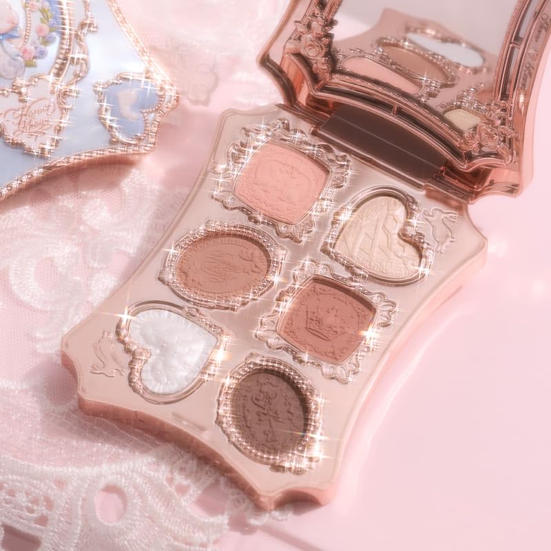Flower Knows full flatlay with brushes illustrating coordinated makeup routine