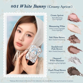 Flower Knows close-up of six pans showing smooth, blendable pigment finish