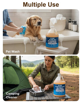 FLOWHYET gallon next to household items showing scale and refill value