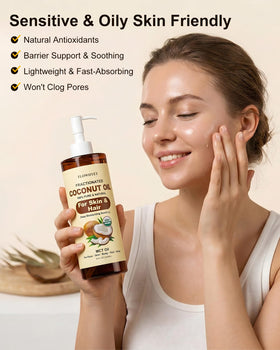 FLOWHYET applied to forearm showing quick absorption and non-greasy finish for skin