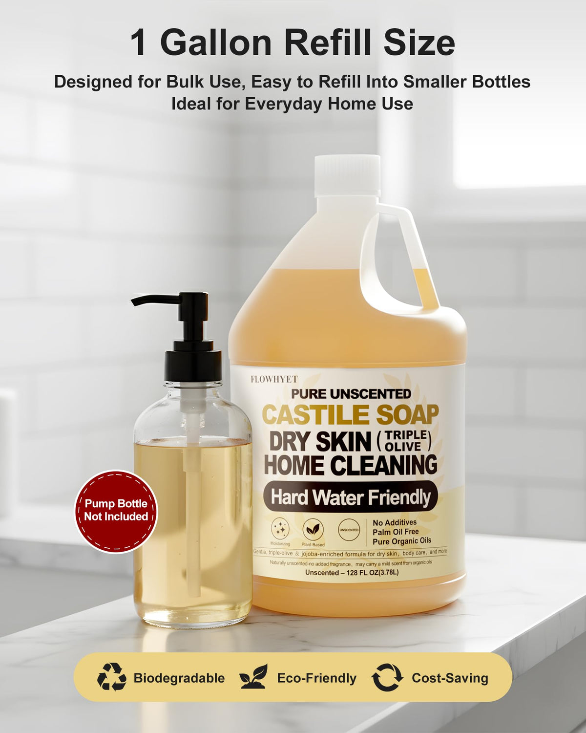 FLOWHYET used on kitchen counter highlighting multipurpose cleaning