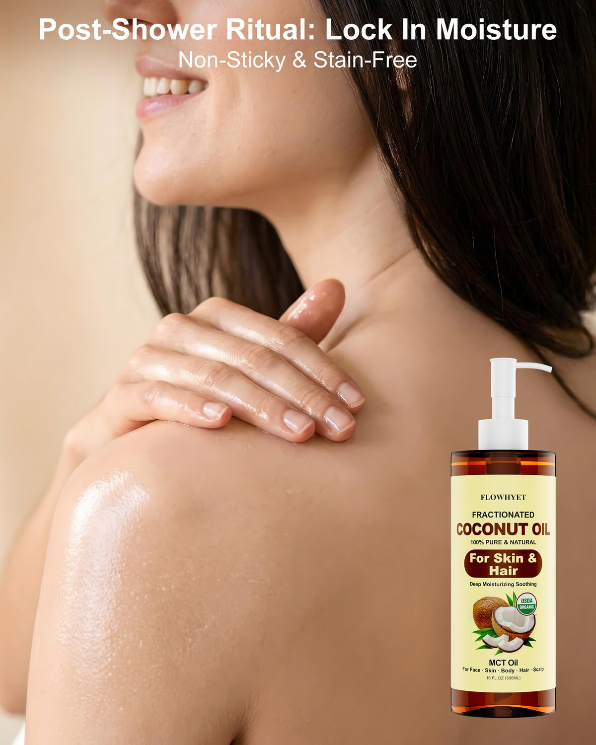 FLOWHYET being used for a shoulder massage demonstrating smooth glide and carrier use