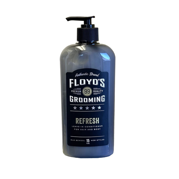 Floyd's 99 bottle front view showing label and 15 oz size, highlights hydration