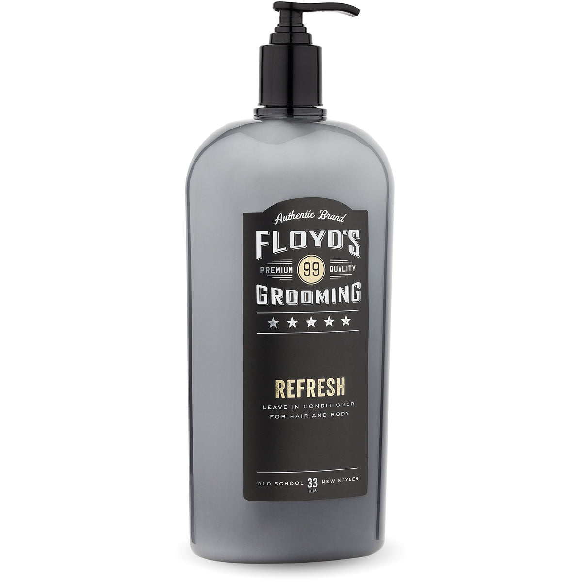 Floyd's 99 front label showing 33 oz bottle and product benefits