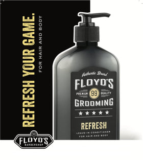 Floyd's 99 conditioner being applied in shower illustrating detangling and cooling