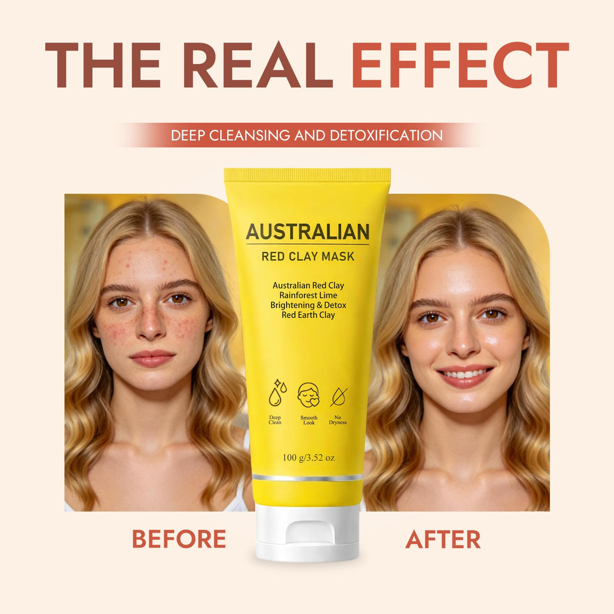 FMRFMR tube beside ingredient panel highlighting Australian botanicals and size