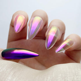 FNNZ close-up of superfine chrome powder texture for smooth application