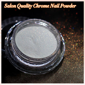 FNNZ swatch on black base showing intense aurora chrome contrast benefit
