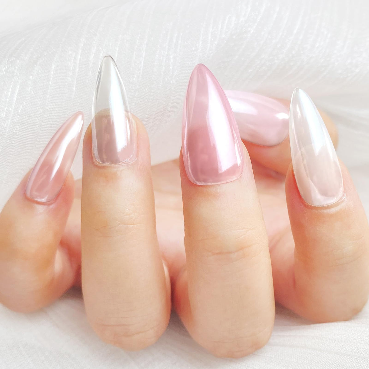FNNZ white chrome texture closeup highlights superfine particles for smooth finish