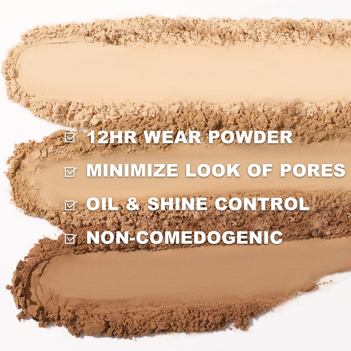 FOCALLURE powder applied with brush demonstrating even blend and control