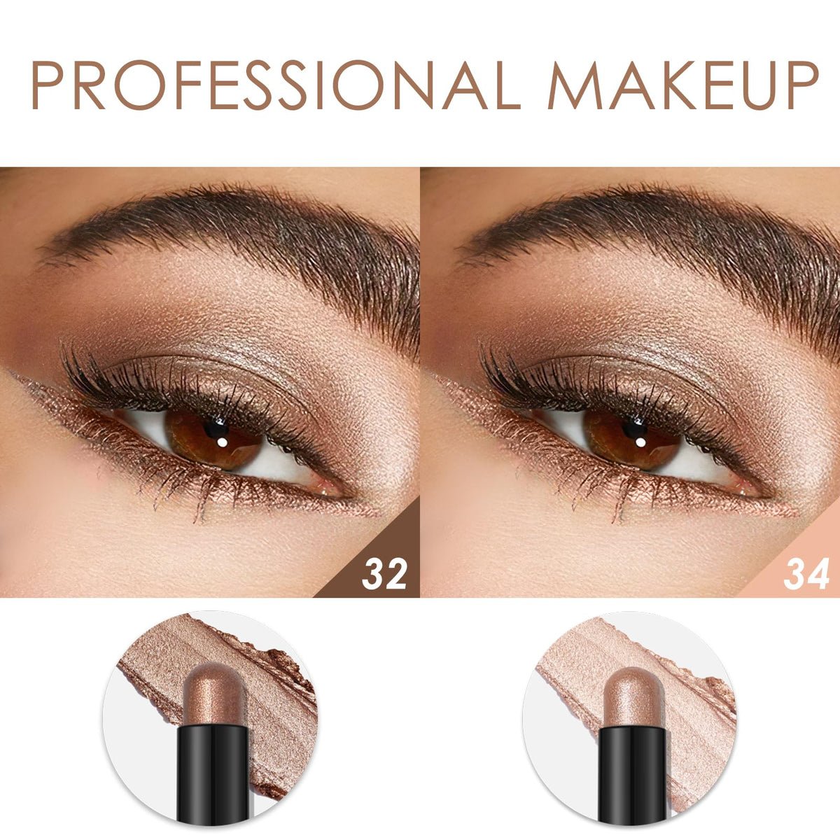 FOCALLURE one swipe applied on eyelid showing shimmer payoff and blendable finish