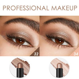 FOCALLURE one swipe applied on eyelid showing shimmer payoff and blendable finish