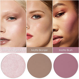 FOCALLURE close-up of matte bronzer and blush texture highlighting smooth blendability