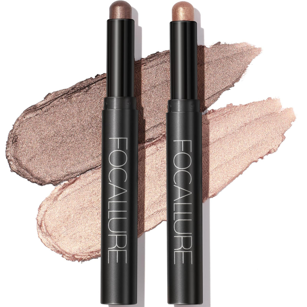 FOCALLURE front view of two cream eyeshadow sticks showing compact design and easy hold