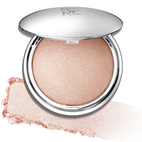 FOCALLURE compact front view showing three-color highlighter, highlights natural radiance