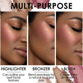 FOCALLURE highlighter swatch on arm revealing shimmer payoff and glow