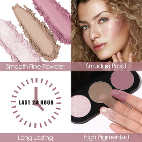 FOCALLURE highlighter texture swatch demonstrating shimmer payoff and luminous finish