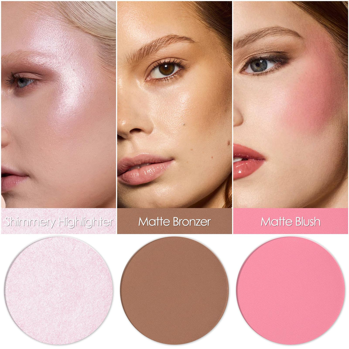 FOCALLURE close-up of matte bronzer texture for natural sculpting benefit