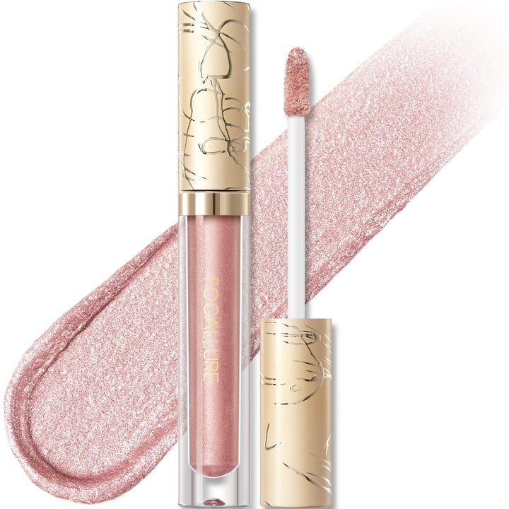 FOCALLURE metallic liquid lipstick front view shows bold color payoff